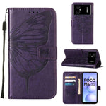 Custodia per telefono in pelle con farfalla goffrata, For Xiaomi 12 Lite, For Xiaomi Redmi Note 11T Pro, For Xiaomi Poco M4 5G