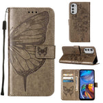 Custodia per telefono in pelle con farfalla goffrata, For Motorola Moto E32