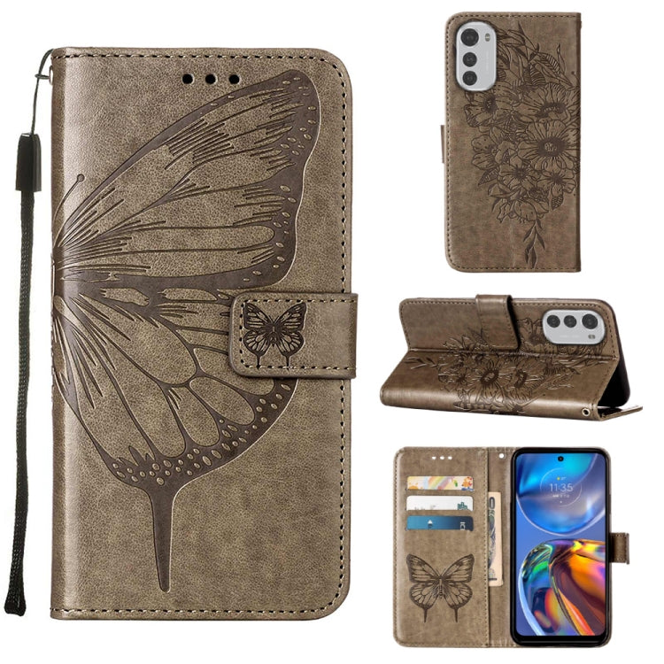 Custodia per telefono in pelle con farfalla goffrata, For Motorola Moto E32