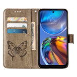 Custodia per telefono in pelle con farfalla goffrata, For Motorola Moto E32