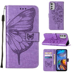 Custodia per telefono in pelle con farfalla goffrata, For Motorola Moto E32