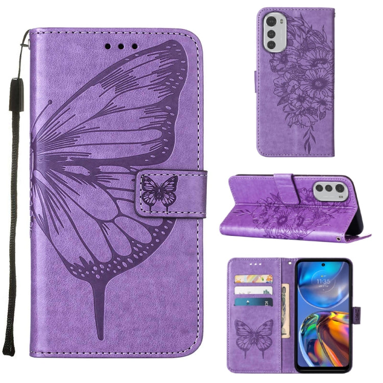 Custodia per telefono in pelle con farfalla goffrata, For Motorola Moto E32