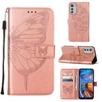 Custodia per telefono in pelle con farfalla goffrata, For Motorola Moto E32