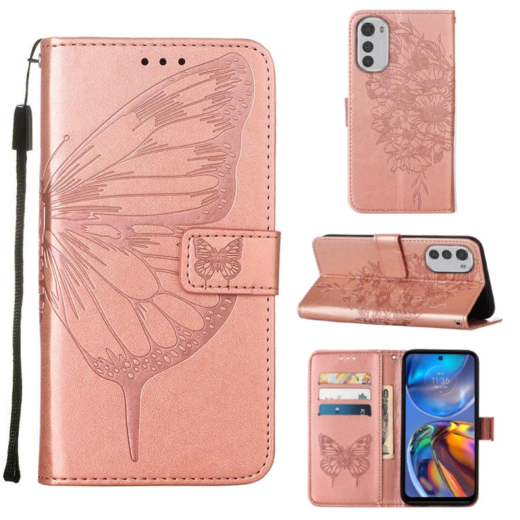 Custodia per telefono in pelle con farfalla goffrata, For Motorola Moto E32