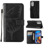 Custodia per telefono in pelle con farfalla goffrata, For Motorola Moto E32