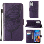 Custodia per telefono in pelle con farfalla goffrata, For Motorola Moto E32