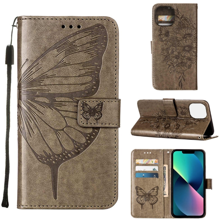 Custodia per telefono in pelle con farfalla goffrata, For iPhone 14, For iPhone 14 Plus, For iPhone 14 Pro