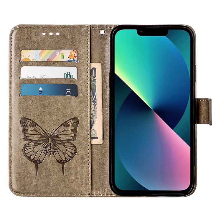 Custodia portafoglio in pelle con farfalla per iPhone 14 Pro