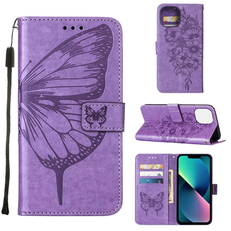 Custodia portafoglio in pelle con farfalla per iPhone 14 Pro