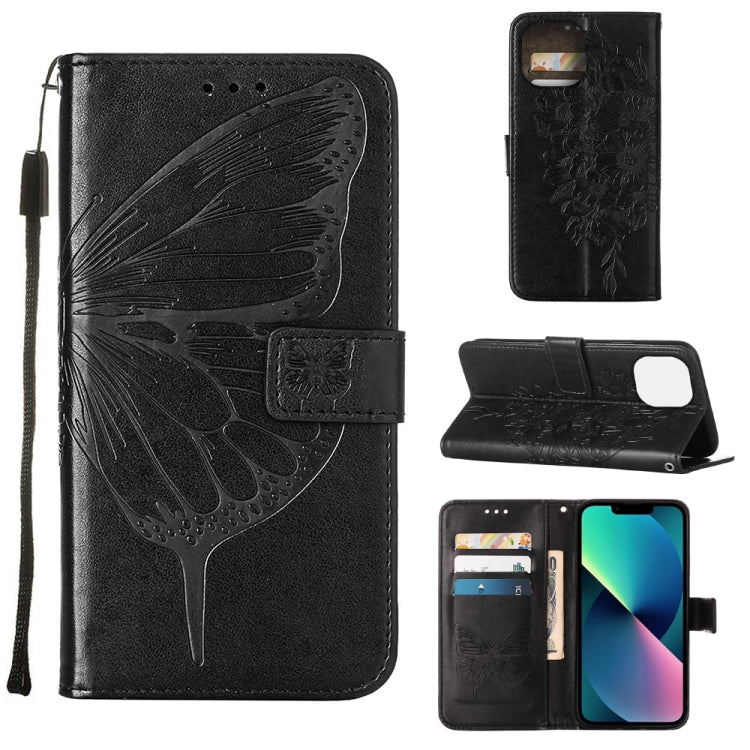 Custodia portafoglio in pelle con farfalla per iPhone 14 Pro