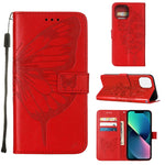 Custodia portafoglio in pelle con farfalla per iPhone 14 Pro