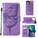 Custodia portafoglio in pelle con farfalla per iPhone 14 Pro