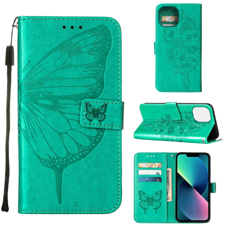 Custodia portafoglio in pelle con farfalla per iPhone 14 Pro