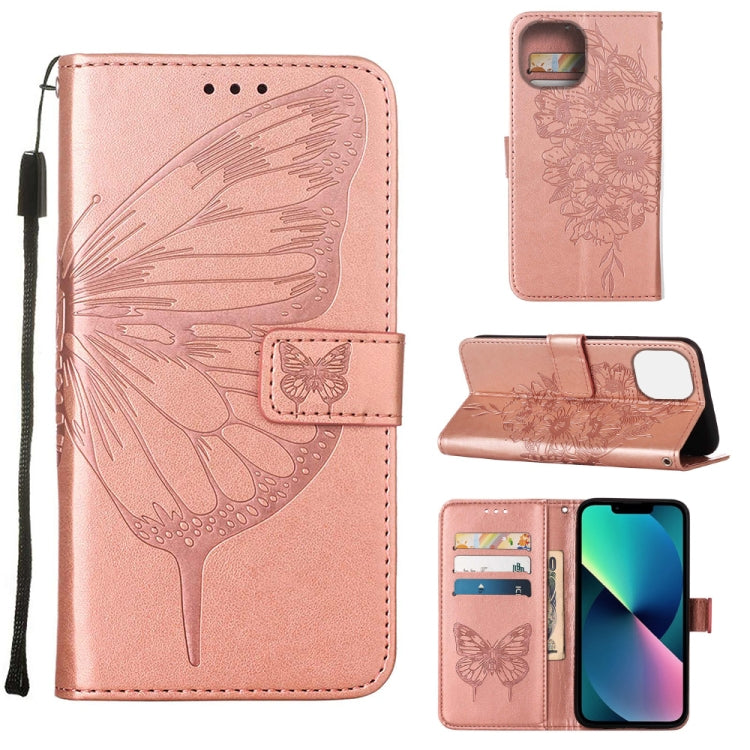 Custodia portafoglio in pelle con farfalla per iPhone 14 Pro