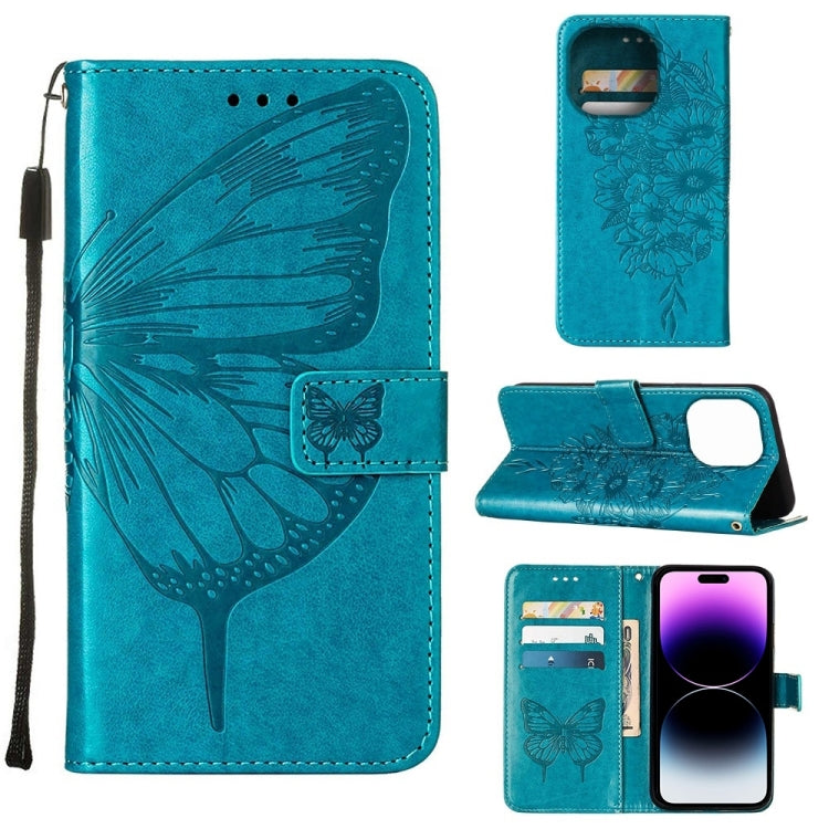 Custodia portafoglio in pelle con farfalla per iPhone 14 Pro