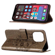 Custodia per telefono in pelle con farfalla goffrata, For iPhone 14 Pro Max