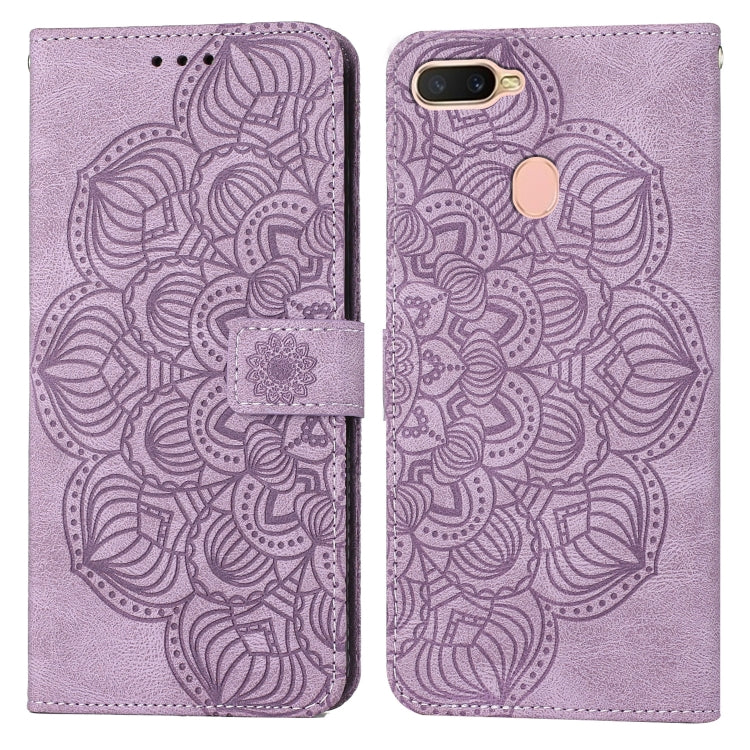 Custodia per cellulare in pelle flip goffrata con mandala, For OPPO A3s / A5 / Realme C1, For OPPO A7 / A5s, For OPPO A9 2020, For OPPO A15