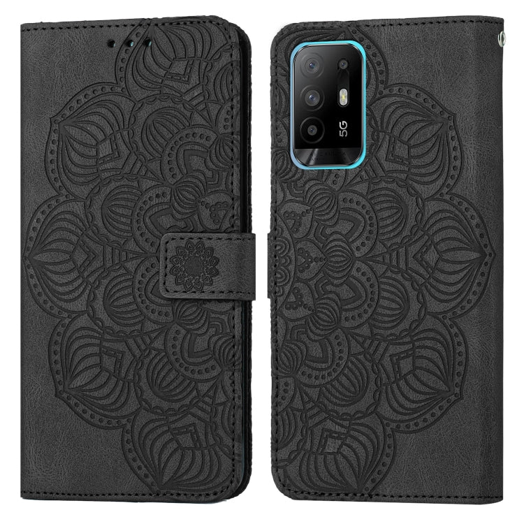Custodia per cellulare in pelle flip goffrata con mandala, For OPPO A94 5G, For OPPO A96 4G / Realme 9i, For OPPO Realme C11, For OPPO Find X3 / Find X3 Pro