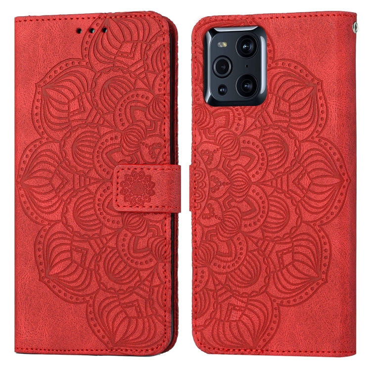 Custodia per cellulare in pelle flip goffrata con mandala, For OPPO A94 5G, For OPPO A96 4G / Realme 9i, For OPPO Realme C11, For OPPO Find X3 / Find X3 Pro