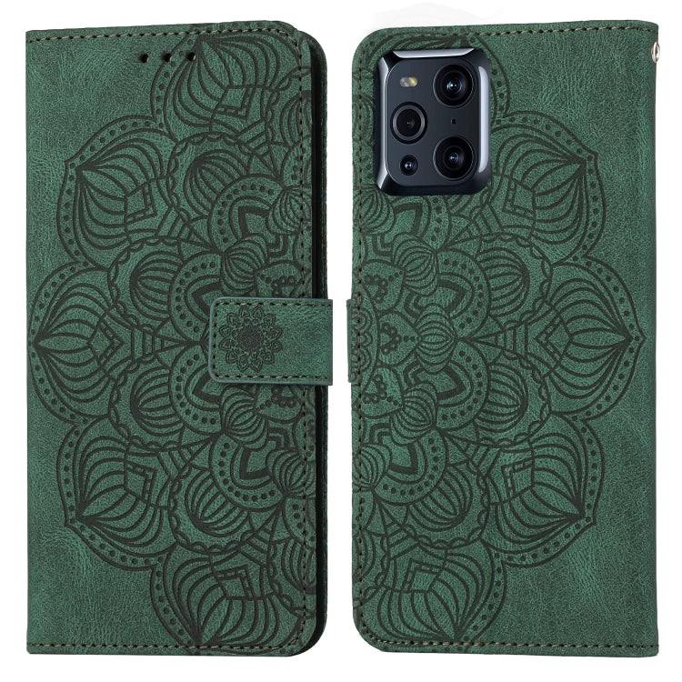 Custodia per cellulare in pelle flip goffrata con mandala, For OPPO A94 5G, For OPPO A96 4G / Realme 9i, For OPPO Realme C11, For OPPO Find X3 / Find X3 Pro
