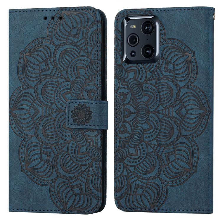 Custodia per cellulare in pelle flip goffrata con mandala, For OPPO A94 5G, For OPPO A96 4G / Realme 9i, For OPPO Realme C11, For OPPO Find X3 / Find X3 Pro