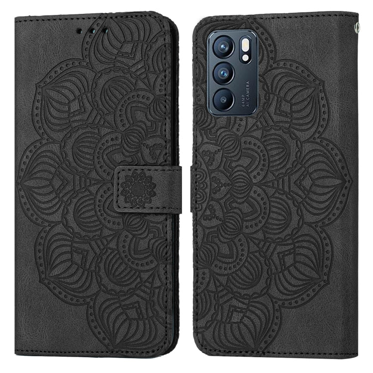 Custodia per cellulare in pelle flip goffrata con mandala, For OPPO Realme C20, For OPPO Realme C21, For OPPO Reno6 5G, For OPPO Reno6 Pro 5G