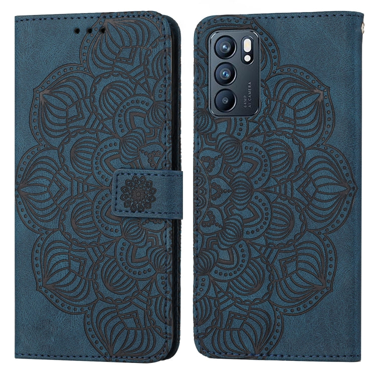 Custodia per cellulare in pelle flip goffrata con mandala, For OPPO Realme C20, For OPPO Realme C21, For OPPO Reno6 5G, For OPPO Reno6 Pro 5G