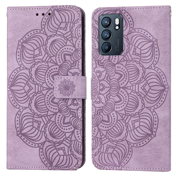 Custodia per cellulare in pelle flip goffrata con mandala, For OPPO Realme C20, For OPPO Realme C21, For OPPO Reno6 5G, For OPPO Reno6 Pro 5G