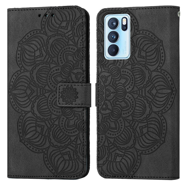 Custodia per cellulare in pelle flip goffrata con mandala, For OPPO Realme C20, For OPPO Realme C21, For OPPO Reno6 5G, For OPPO Reno6 Pro 5G