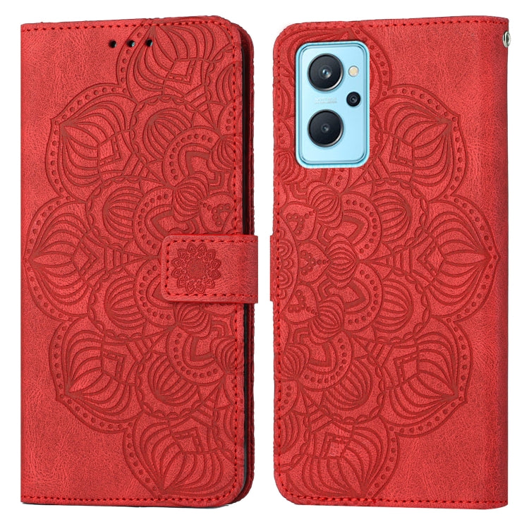 Custodia per cellulare in pelle flip goffrata con mandala, For OPPO Reno7 5G