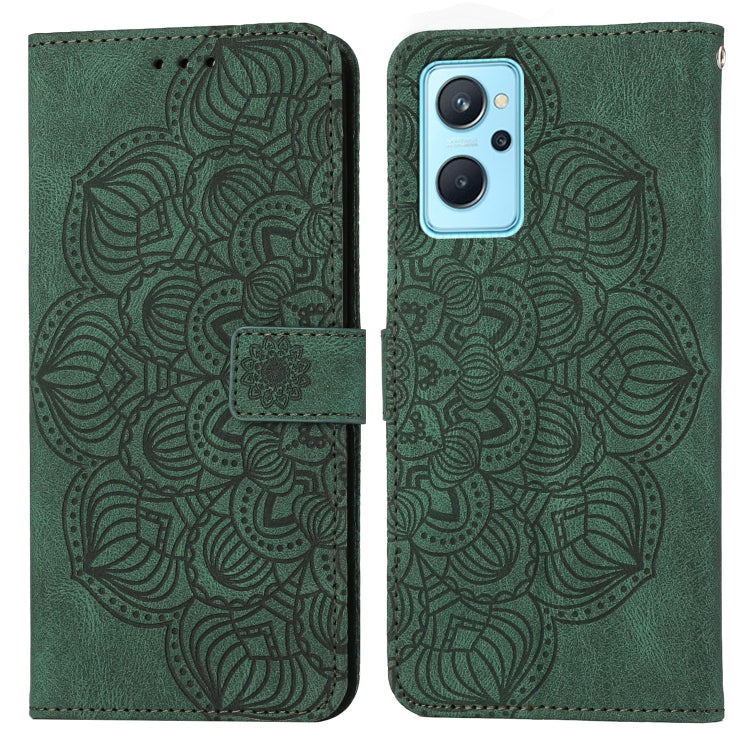 Custodia per cellulare in pelle flip goffrata con mandala, For OPPO Reno7 5G