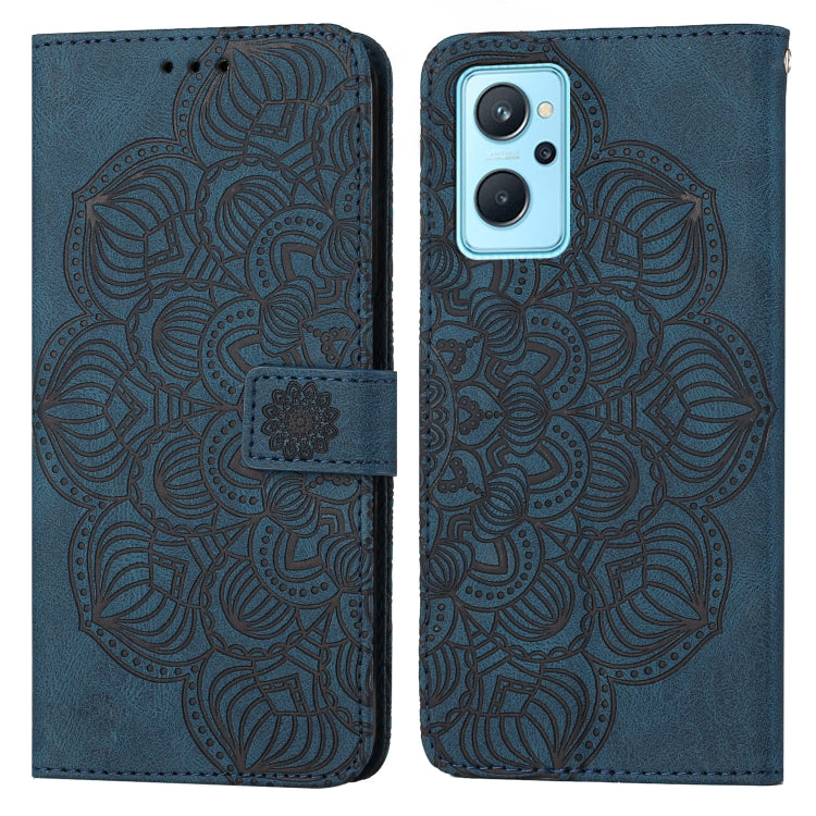 Custodia per cellulare in pelle flip goffrata con mandala, For OPPO Reno7 5G