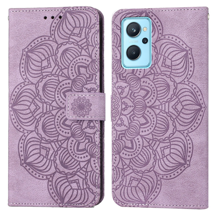 Custodia per cellulare in pelle flip goffrata con mandala, For OPPO Reno7 5G