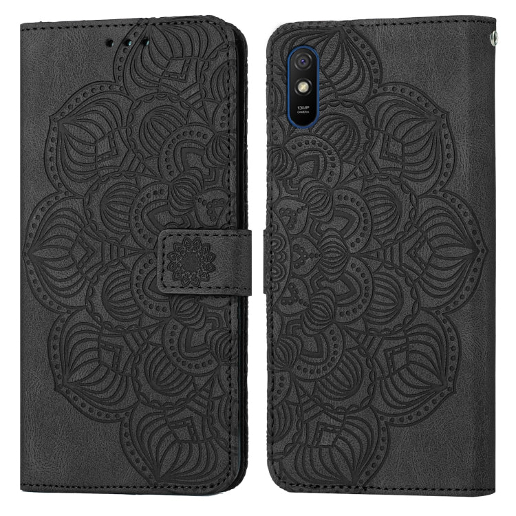 Custodia per cellulare in pelle flip goffrata con mandala, For Xiaomi Redmi Note 7 / Note 7 Pro, For Xiaomi Redmi 9, For Xiaomi Redmi 9A, For Xiaomi Redmi 9C / 10A
