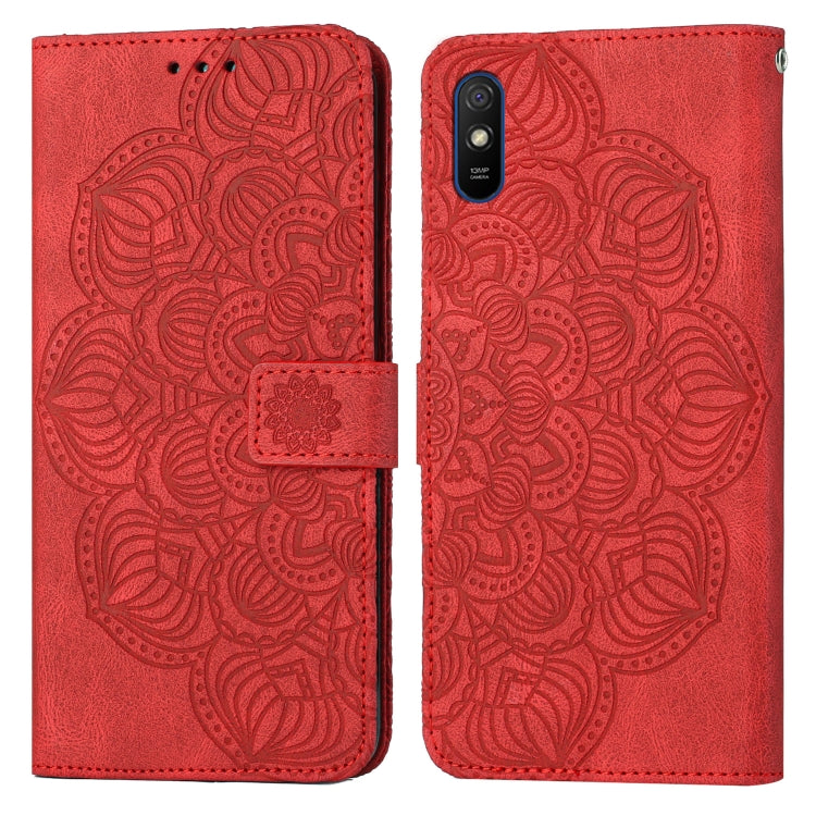 Custodia per cellulare in pelle flip goffrata con mandala, For Xiaomi Redmi Note 7 / Note 7 Pro, For Xiaomi Redmi 9, For Xiaomi Redmi 9A, For Xiaomi Redmi 9C / 10A
