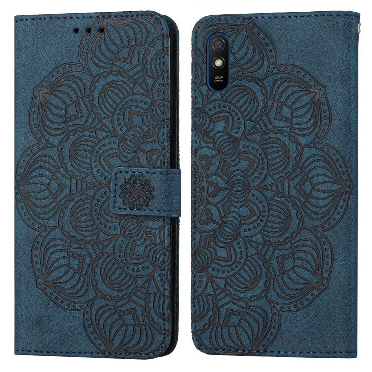Custodia per cellulare in pelle flip goffrata con mandala, For Xiaomi Redmi Note 7 / Note 7 Pro, For Xiaomi Redmi 9, For Xiaomi Redmi 9A, For Xiaomi Redmi 9C / 10A