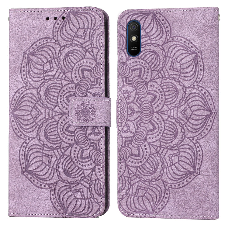 Custodia per cellulare in pelle flip goffrata con mandala, For Xiaomi Redmi Note 7 / Note 7 Pro, For Xiaomi Redmi 9, For Xiaomi Redmi 9A, For Xiaomi Redmi 9C / 10A