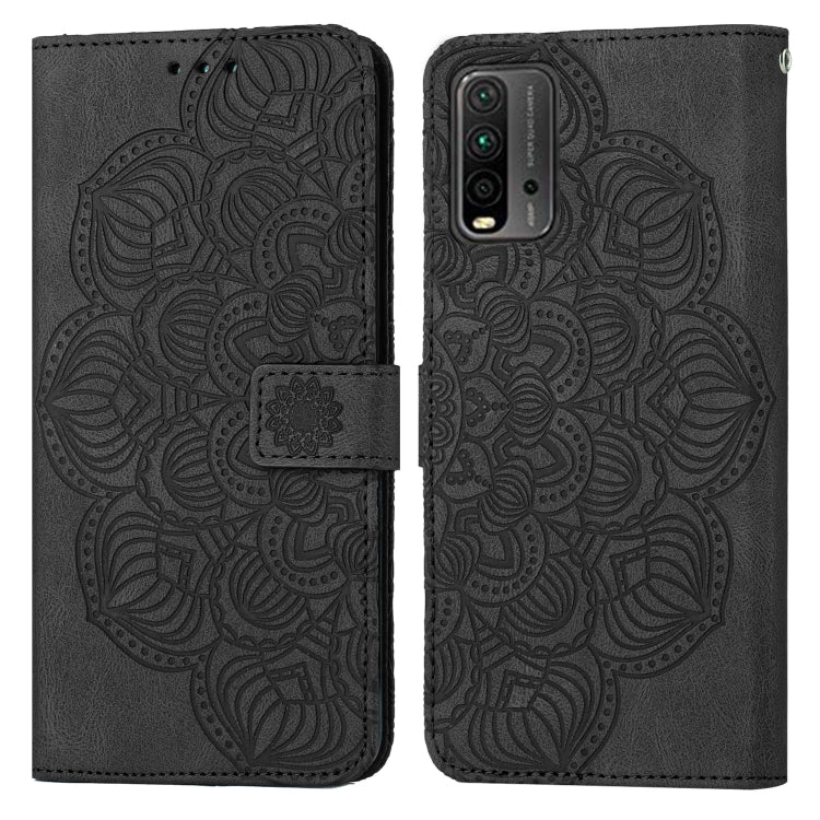 Custodia per cellulare in pelle flip goffrata con mandala, For Xiaomi Redmi 9T, For Xiaomi Redmi 10, For Xiaomi Redmi 10C, For Xiaomi Redmi Note 8