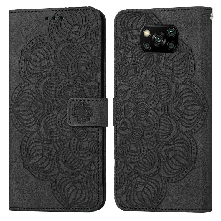 Custodia per cellulare in pelle flip goffrata con mandala, For Xiaomi Poco X3 NFC, For Xiaomi Poco X4 Pro 5G