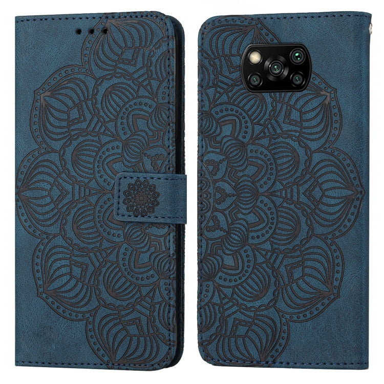 Custodia per cellulare in pelle flip goffrata con mandala, For Xiaomi Poco X3 NFC, For Xiaomi Poco X4 Pro 5G