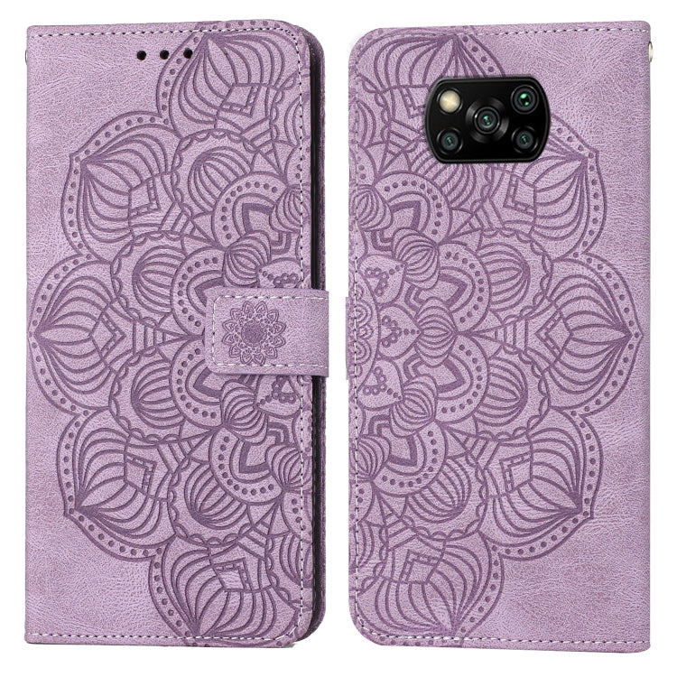 Custodia per cellulare in pelle flip goffrata con mandala, For Xiaomi Poco X3 NFC, For Xiaomi Poco X4 Pro 5G
