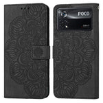 Custodia per cellulare in pelle flip goffrata con mandala, For Xiaomi Poco X3 NFC, For Xiaomi Poco X4 Pro 5G