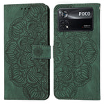 Custodia per cellulare in pelle flip goffrata con mandala, For Xiaomi Poco X3 NFC, For Xiaomi Poco X4 Pro 5G