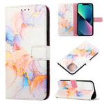 Custodia portafoglio in pelle con motivo marmo per iPhone 14 Plus