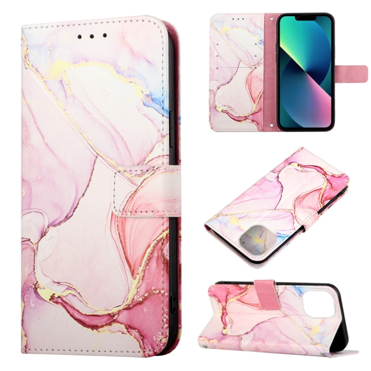 Custodia portafoglio in pelle con motivo marmo per iPhone 14 Plus