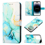 Custodia portafoglio in pelle con motivo marmo per iPhone 14 Plus