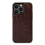 Custodia in pelle con strato coccodrillo per iPhone 14 Pro