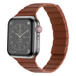 Forte cinturino in pelle magnetica per Apple Watch Series, 7 41mm / 6&SE&5&4 40mm / 3&2&1 38mm, 7 45mm / 6&SE&5&4 44mm / 3&2&1 42mm