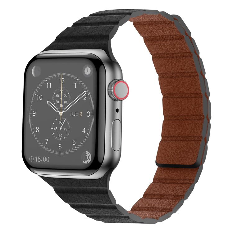 Forte cinturino in pelle magnetica per Apple Watch Series, 7 41mm / 6&SE&5&4 40mm / 3&2&1 38mm, 7 45mm / 6&SE&5&4 44mm / 3&2&1 42mm