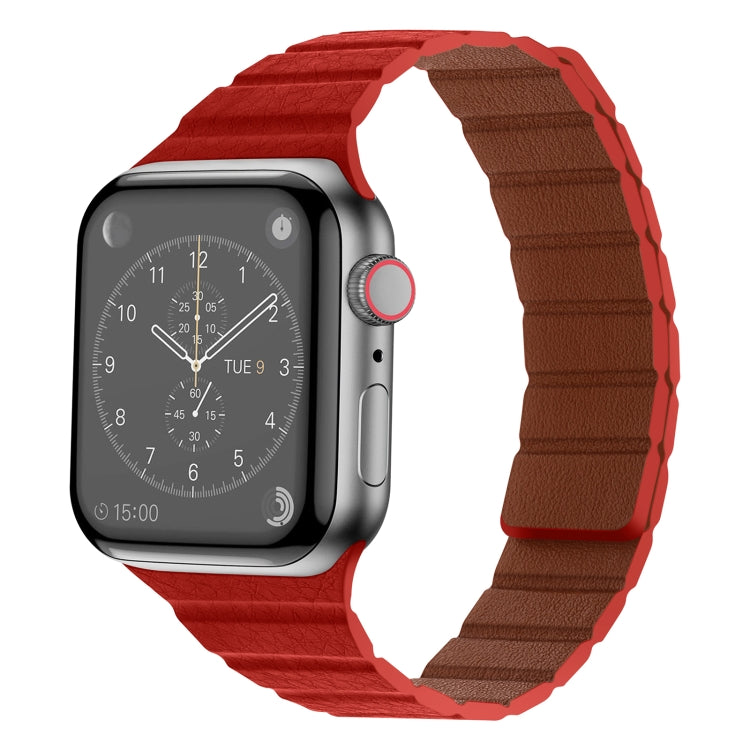 Forte cinturino in pelle magnetica per Apple Watch Series, 7 41mm / 6&SE&5&4 40mm / 3&2&1 38mm, 7 45mm / 6&SE&5&4 44mm / 3&2&1 42mm